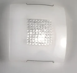Bissolo Casa Plafoniere<PLAFONIERA 1 LUCE TIFFANY BIANCA 30X30CM - 1XE27: vendita online PLAFONIERA 1 LUCE TIFFANY BIANCA 30X30CM - 1XE27 in offerta
