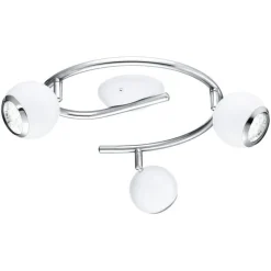 Bissolo Casa Plafoniere<PLAFONIERA 3 LUCI BIMEDA BIANCO/CROMATO 29CM - 3X2,8W 3X240lm 3000K GU10: vendita online PLAFONIERA 3 LUCI BIMEDA BIANCO/CROMATO 29CM - 3X2,8W 3X240lm 3000K GU10 in offerta