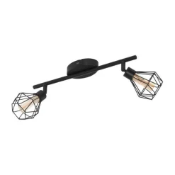 Bissolo Casa Plafoniere<PLAFONIERA 2 LUCI ZAPATA 1 NERA 36CM - 2X360lm 3000K 3W: vendita online PLAFONIERA 2 LUCI ZAPATA 1 NERA 36CM - 2X360lm 3000K 3W in offerta