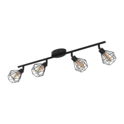 Bissolo Casa Plafoniere<PLAFONIERA 4 LUCI ZAPATA 1 NERO 63,5CM - 4X3W 4X360lm 3000K GU9: vendita online PLAFONIERA 4 LUCI ZAPATA 1 NERO 63,5CM - 4X3W 4X360lm 3000K GU9 in offerta