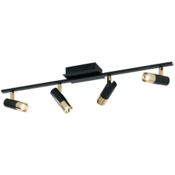 Bissolo Casa Plafoniere<PLAFONIERA A LED 4 LUCI TOMARES NERO/OTTONE 78CM - 4X5W 1920lm 3000K: vendita online PLAFONIERA A LED 4 LUCI TOMARES NERO/OTTONE 78CM - 4X5W 1920lm 3000K in offerta