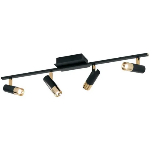 Bissolo Casa Plafoniere<PLAFONIERA A LED 4 LUCI TOMARES NERO/OTTONE 78CM - 4X5W 1920lm 3000K: vendita online PLAFONIERA A LED 4 LUCI TOMARES NERO/OTTONE 78CM - 4X5W 1920lm 3000K in offerta