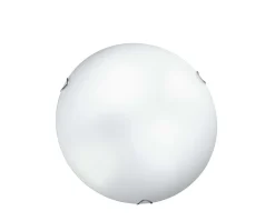 Bissolo Casa Plafoniere<PLAFONIERA BIANCO SATINATO D. 40CM CON GANCIO FILO CROMATO - 3XE27 MAX 60W : vendita online PLAFONIERA BIANCO SATINATO D. 40CM CON GANCIO FILO CROMATO - 3XE27 MAX 60W in offerta