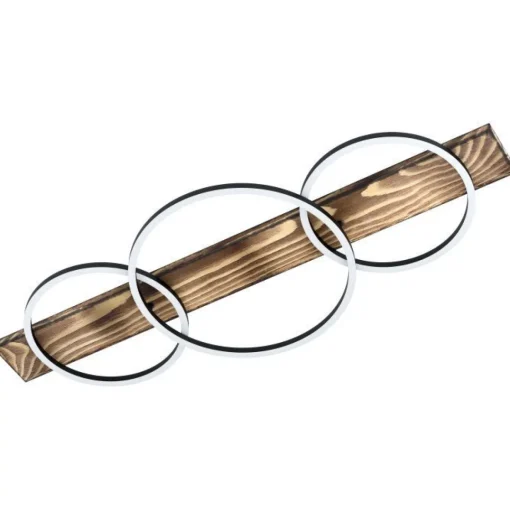 Bissolo Casa Plafoniere<PLAFONIERA LED 3 LUCI BOYAL LEGNO 101CM - 2x1700lm 3000K 2X12W: vendita online PLAFONIERA LED 3 LUCI BOYAL LEGNO 101CM - 2x1700lm 3000K 2X12W in offerta