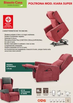 Bissolo Casa Poltrone Relax<POLTRONA KIARA RELAX 2 MOTORI ELETTRICI CON PRESIDIO MEDICO: vendita online POLTRONA KIARA RELAX 2 MOTORI ELETTRICI CON PRESIDIO MEDICO in offerta