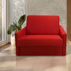 Bissolo Casa Divani Letto<POLTRONA LETTO MOD. MADRID CON RETE ELETTROSALDATA IN TESSUTO ROSSO: vendita online POLTRONA LETTO MOD. MADRID CON RETE ELETTROSALDATA IN TESSUTO ROSSO in offerta
