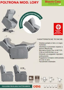 Bissolo Casa Poltrone Relax<POLTRONA LORY RELAX 4 MOTORI ELETTRICI CON PRESIDIO MEDICO: vendita online POLTRONA LORY RELAX 4 MOTORI ELETTRICI CON PRESIDIO MEDICO in offerta