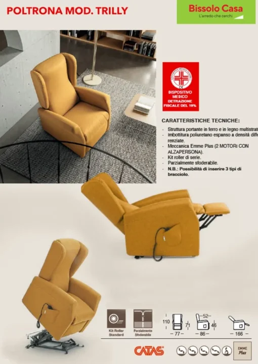 Bissolo Casa Poltrone Relax<Poltrona Relax Trilly in Tessuto in offerta
