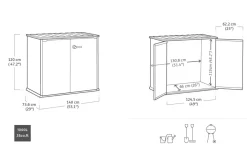 Bissolo Casa Mobili In Resina E Ferro|Mobili In Resina E Ferro<PORTA ATTREZZI PATIO-STORE 139,5X77 H 120CM GRIGIO : vendita online PORTA ATTREZZI PATIO-STORE 139,5X77 H 120CM GRIGIO in offerta