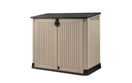 Bissolo Casa Mobili In Resina E Ferro|Mobili In Resina E Ferro<PORTA ATTREZZI STORE-IT-OUT MIDI CM 132X71,5 H.113,5 BEIGE/MARRONE: vendita online PORTA ATTREZZI STORE-IT-OUT MIDI CM 132X71,5 H.113,5 BEIGE/MARRONE in offerta