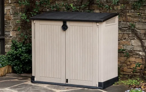 Bissolo Casa Mobili In Resina E Ferro|Mobili In Resina E Ferro<PORTA ATTREZZI STORE-IT-OUT MIDI CM 132X71,5 H.113,5 BEIGE/MARRONE: vendita online PORTA ATTREZZI STORE-IT-OUT MIDI CM 132X71,5 H.113,5 BEIGE/MARRONE in offerta