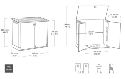 Bissolo Casa Mobili In Resina E Ferro|Mobili In Resina E Ferro<PORTA ATTREZZI STORE-IT-OUT MIDI CM 132X71,5 H.113,5 BEIGE/MARRONE: vendita online PORTA ATTREZZI STORE-IT-OUT MIDI CM 132X71,5 H.113,5 BEIGE/MARRONE in offerta
