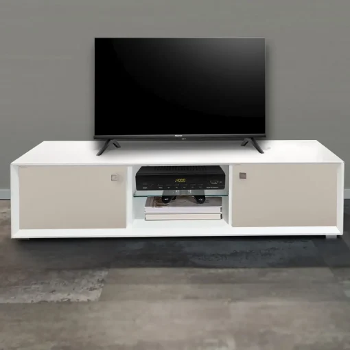 Bissolo Casa Porta Tv|Porta Tv<PORTA TV MOD. GIORNO PER GIORNO CM 155.6X45 H. 39.6 NUVOLA FRASSINO E TELE LISCIO in vendita online