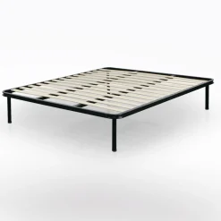 Bissolo Casa Reti Matrimoniali<RETE MATRIMONIALE 160X190 IN METALLO NERO CON 13 DOGHE
