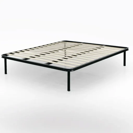 Bissolo Casa Reti Matrimoniali<RETE MATRIMONIALE 160X190 IN METALLO NERO CON 13 DOGHE