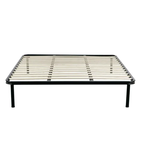 Bissolo Casa Reti Matrimoniali<RETE MATRIMONIALE 160X190 IN METALLO NERO CON 13 DOGHE