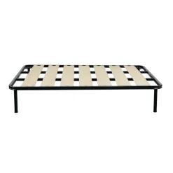Bissolo Casa Reti Matrimoniali<RETE MATRIMONIALE 160X190 IN METALLO NERO CON 7 DOGHE