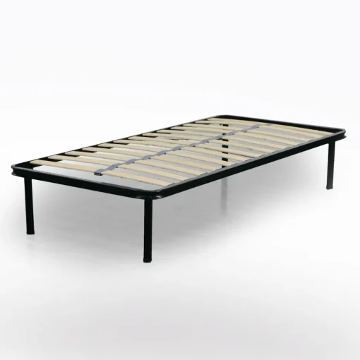 Bissolo Casa Reti Singole<RETE SINGOLA 80X190 IN METALLO NERO CON 13 DOGHE