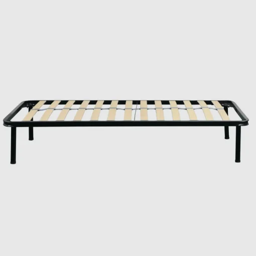 Bissolo Casa Reti Singole<RETE SINGOLA 80X190 IN METALLO NERO CON 13 DOGHE