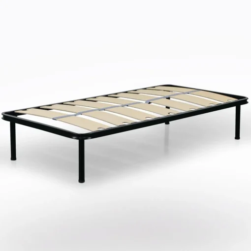 Bissolo Casa Reti Singole<RETE SINGOLA 80X190 IN METALLO NERO CON 7 DOGHE