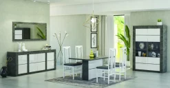 Bissolo Casa Pareti E Soggiorni Componibili<SALA ACCIAIO OSSIDO E BIANCO LUCIDO