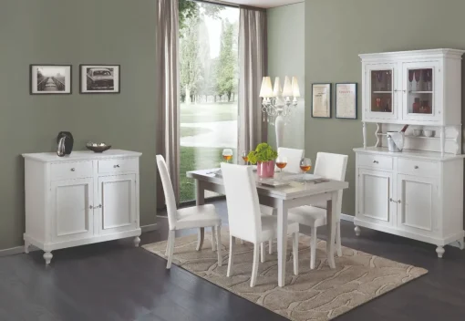 Bissolo Casa Pareti Attrezzate E Sale In Arte Povera<SALA DA PRANZO CLASSICA LACCATO BIANCO