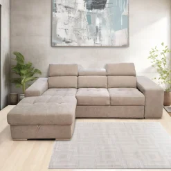 Bissolo Casa Divani Angolari<SALOTTO ANGOLARE SOFIA CON CHAISE LONGUE SX IN TESSUTO BEIGE: vendita online SALOTTO ANGOLARE SOFIA CON CHAISE LONGUE SX IN TESSUTO BEIGE in offerta