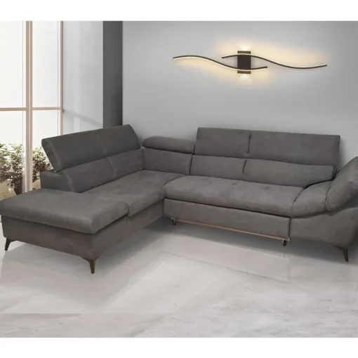 Bissolo Casa Divani Angolari<SALOTTO BILLY ANGOLO SX IN TESSUTO DARK GREY: vendita online SALOTTO BILLY ANGOLO SX IN TESSUTO DARK GREY in offerta