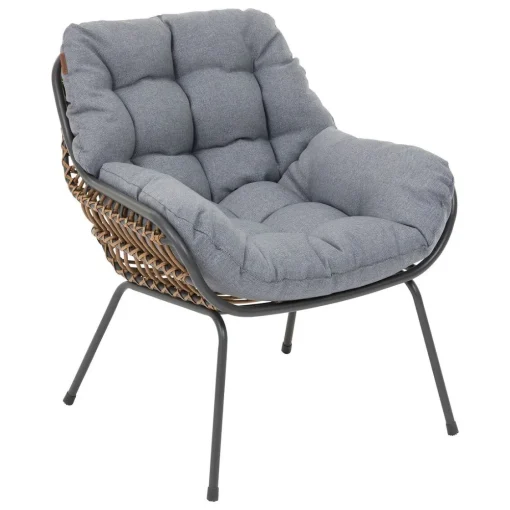 Bissolo Casa Salotti E Salottini<SALOTTO DA GIARDINO: MODELLO PAOPAO ACCIAIO ANTRACITE E POLYRATTAN
