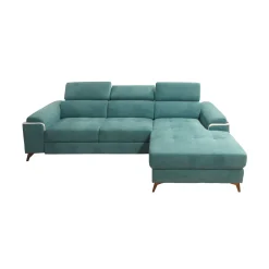 Bissolo Casa Divani Angolari<SALOTTO EROS CON CHAISE LONGUE DX IN TESSUTO TURCHESE: vendita online SALOTTO EROS CON CHAISE LONGUE DX IN TESSUTO TURCHESE in offerta