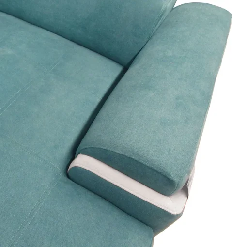 Bissolo Casa Divani Angolari<SALOTTO EROS CON CHAISE LONGUE DX IN TESSUTO TURCHESE: vendita online SALOTTO EROS CON CHAISE LONGUE DX IN TESSUTO TURCHESE in offerta