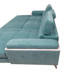 Bissolo Casa Divani Angolari<SALOTTO EROS CON CHAISE LONGUE DX IN TESSUTO TURCHESE: vendita online SALOTTO EROS CON CHAISE LONGUE DX IN TESSUTO TURCHESE in offerta