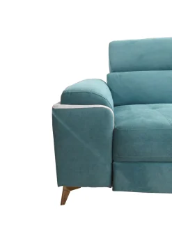 Bissolo Casa Divani Angolari<SALOTTO EROS CON CHAISE LONGUE DX IN TESSUTO TURCHESE: vendita online SALOTTO EROS CON CHAISE LONGUE DX IN TESSUTO TURCHESE in offerta
