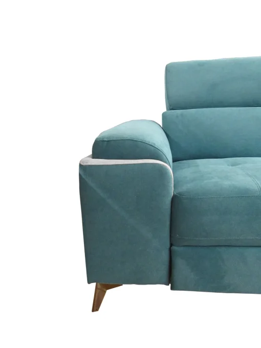 Bissolo Casa Divani Angolari<SALOTTO EROS CON CHAISE LONGUE DX IN TESSUTO TURCHESE: vendita online SALOTTO EROS CON CHAISE LONGUE DX IN TESSUTO TURCHESE in offerta