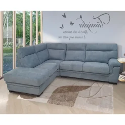 Bissolo Casa Divani Angolari<SALOTTO FLAVIA CON PENISOLA SX IN TESSUTO BLUE: vendita online SALOTTO FLAVIA CON PENISOLA SX IN TESSUTO BLUE in offerta