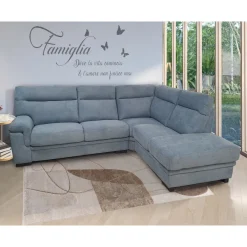 Bissolo Casa Divani Angolari<SALOTTO FLAVIA CON PENISOLA DX IN TESSUTO BLUE: vendita online SALOTTO FLAVIA CON PENISOLA DX IN TESSUTO BLUE in offerta
