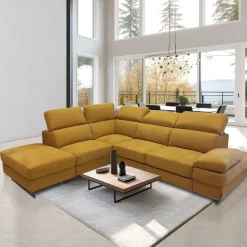 Bissolo Casa Divani Angolari<SALOTTO GIADA ANGOLARE SX IN TESSUTO OCRA: vendita online SALOTTO GIADA ANGOLARE SX IN TESSUTO OCRA in offerta