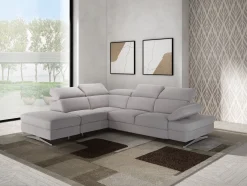 Bissolo Casa Divani Angolari<SALOTTO GIADA ANGOLARE SX IN TESSUTO GRIGIO CHIARO: vendita online SALOTTO GIADA ANGOLARE SX IN TESSUTO GRIGIO CHIARO in offerta