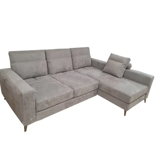 Bissolo Casa Divani Angolari<SALOTTO GINKO ANGOLRE DX CON CARRELLO ESTRAIBILE IN TESSUTO NABUCCO GRIGIO: vendita online SALOTTO GINKO ANGOLRE DX CON CARRELLO ESTRAIBILE IN TESSUTO NABUCCO GRIGIO in offerta