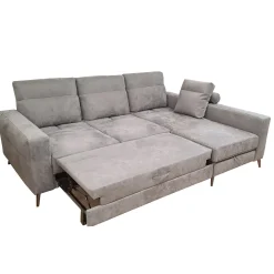 Bissolo Casa Divani Angolari<SALOTTO GINKO ANGOLRE DX CON CARRELLO ESTRAIBILE IN TESSUTO NABUCCO GRIGIO: vendita online SALOTTO GINKO ANGOLRE DX CON CARRELLO ESTRAIBILE IN TESSUTO NABUCCO GRIGIO in offerta