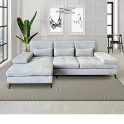 Bissolo Casa Divani Angolari<SALOTTO MOD. ELENA CON PENISOLA SX IN TESSUTO GRIGIO: vendita online SALOTTO MOD. ELENA CON PENISOLA SX IN TESSUTO GRIGIO in offerta