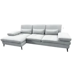 Bissolo Casa Divani Angolari<SALOTTO MOD. ELENA CON PENISOLA SX IN TESSUTO GRIGIO: vendita online SALOTTO MOD. ELENA CON PENISOLA SX IN TESSUTO GRIGIO in offerta