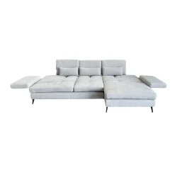 Bissolo Casa Divani Angolari<SALOTTO MOD. ELENA CON PENISOLA DX IN TESSUTO GRIGIO : vendita online SALOTTO MOD. ELENA CON PENISOLA DX IN TESSUTO GRIGIO in offerta