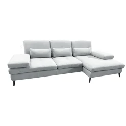 Bissolo Casa Divani Angolari<SALOTTO MOD. ELENA CON PENISOLA DX IN TESSUTO GRIGIO : vendita online SALOTTO MOD. ELENA CON PENISOLA DX IN TESSUTO GRIGIO in offerta