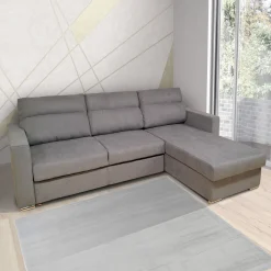 Bissolo Casa Divani Angolari<SALOTTO MOD. KENDALL CON PENISOLA E CARRELLO ESTRAIBILE IN TESSUTO GRIGIO: vendita online SALOTTO MOD. KENDALL CON PENISOLA E CARRELLO ESTRAIBILE IN TESSUTO GRIGIO in offerta