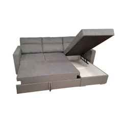 Bissolo Casa Divani Angolari<SALOTTO MOD. KENDALL CON PENISOLA E CARRELLO ESTRAIBILE IN TESSUTO GRIGIO: vendita online SALOTTO MOD. KENDALL CON PENISOLA E CARRELLO ESTRAIBILE IN TESSUTO GRIGIO in offerta
