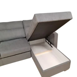 Bissolo Casa Divani Angolari<SALOTTO MOD. KENDALL CON PENISOLA E CARRELLO ESTRAIBILE IN TESSUTO GRIGIO: vendita online SALOTTO MOD. KENDALL CON PENISOLA E CARRELLO ESTRAIBILE IN TESSUTO GRIGIO in offerta