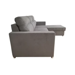 Bissolo Casa Divani Angolari<SALOTTO MOD. KENDALL CON PENISOLA E CARRELLO ESTRAIBILE IN TESSUTO GRIGIO: vendita online SALOTTO MOD. KENDALL CON PENISOLA E CARRELLO ESTRAIBILE IN TESSUTO GRIGIO in offerta