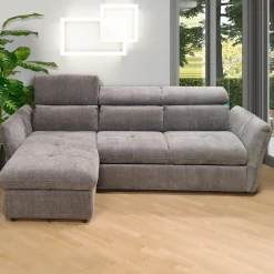 Bissolo Casa Divani Angolari<SALOTTO MONSERAT PENISOLA SX IN TESSUTO GRIGIO: vendita online SALOTTO MONSERAT PENISOLA SX IN TESSUTO GRIGIO in offerta