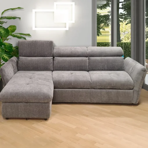 Bissolo Casa Divani Angolari<SALOTTO MONSERAT PENISOLA SX IN TESSUTO GRIGIO: vendita online SALOTTO MONSERAT PENISOLA SX IN TESSUTO GRIGIO in offerta